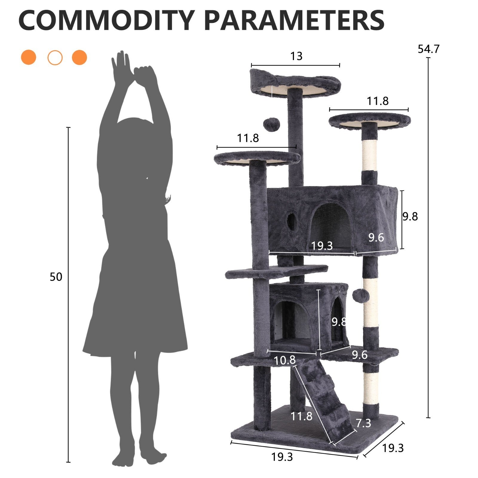 Multi Level Cat Tree Tower Furniture Activity Center with Scratching Posts