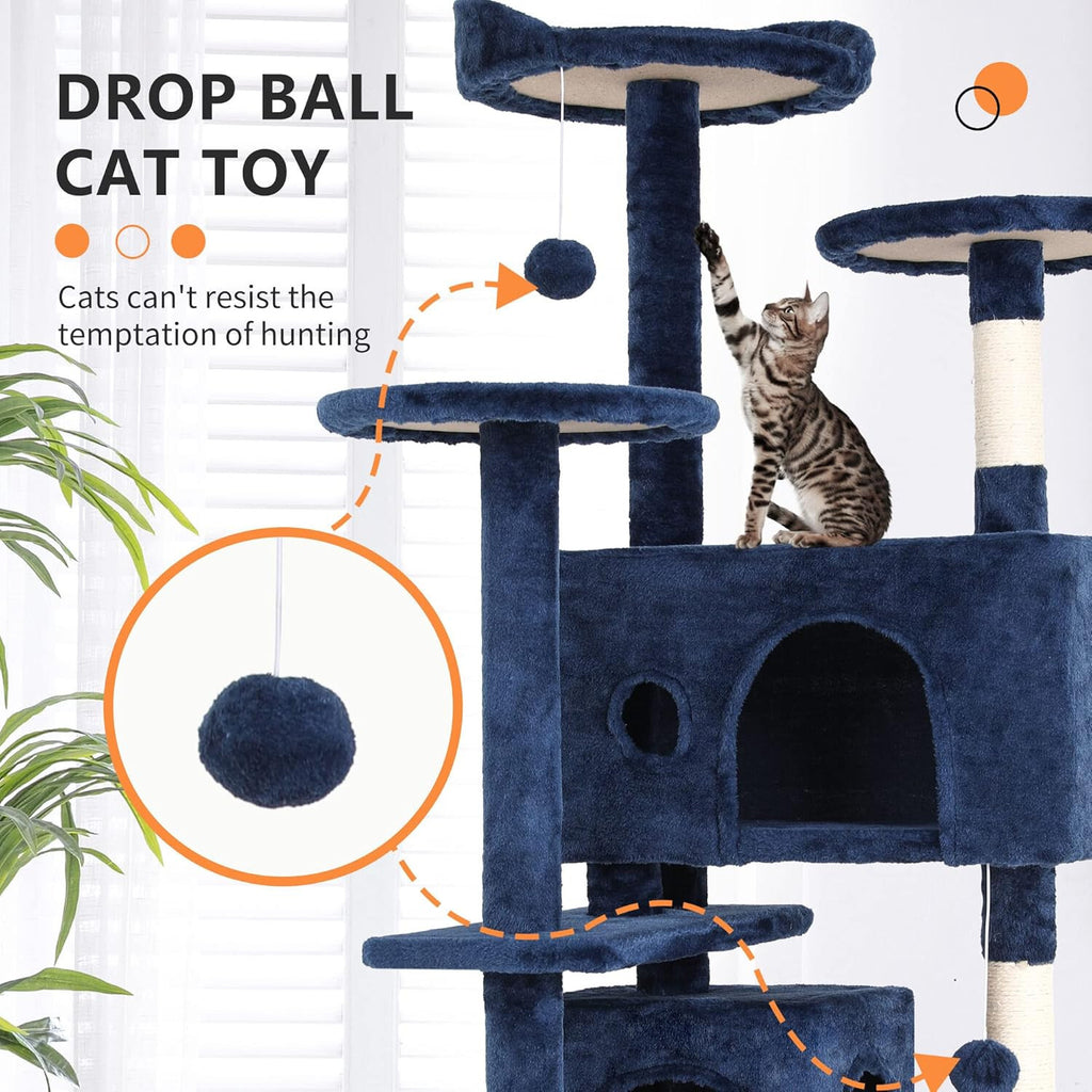 Multi Level Cat Tree Tower Furniture Activity Center with Scratching Posts