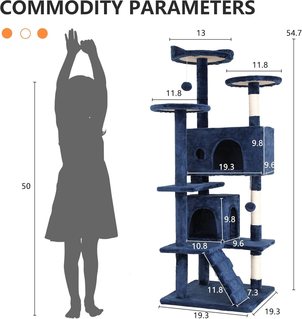 Multi Level Cat Tree Tower Furniture Activity Center with Scratching Posts
