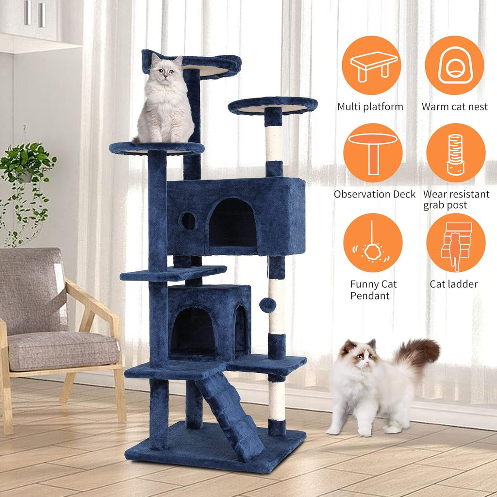 Multi Level Cat Tree Tower Furniture Activity Center with Scratching Posts