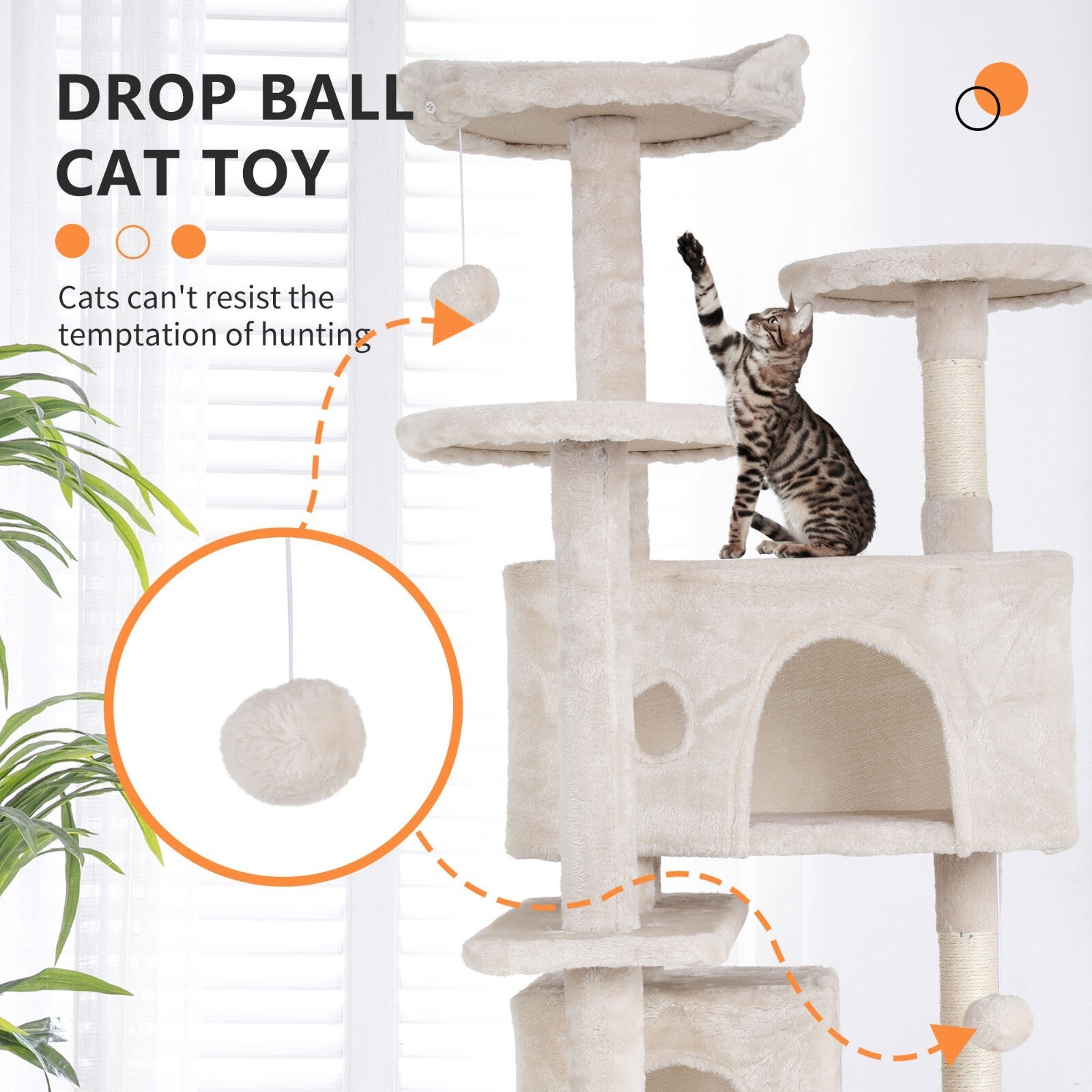 Multi Level Cat Tree Tower Furniture Activity Center with Scratching Posts