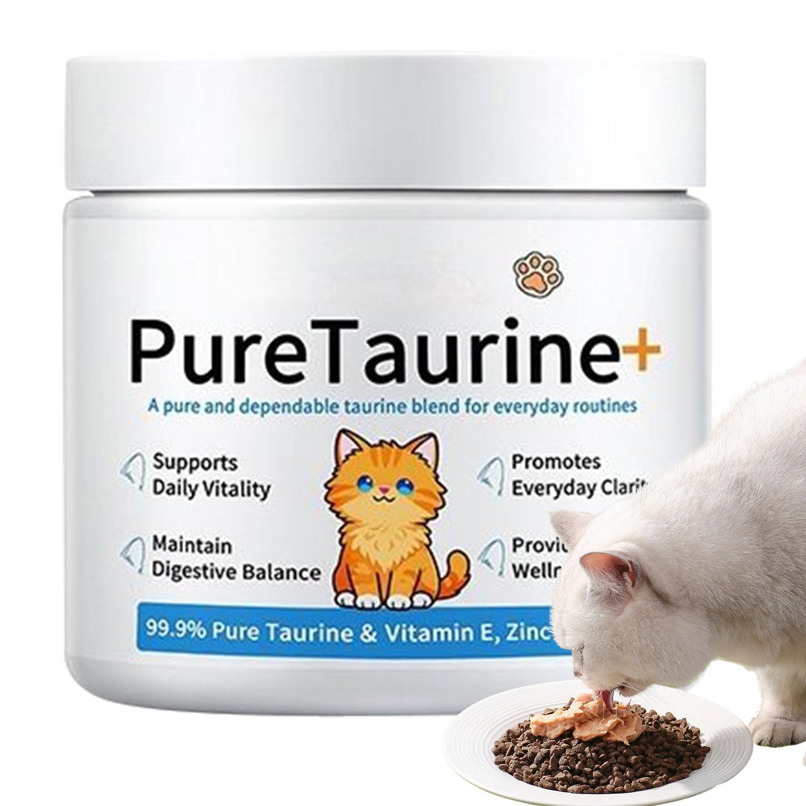 Taurine for Cats Taurine Powder Supplement 200g Nutrition Cat Digestive Support