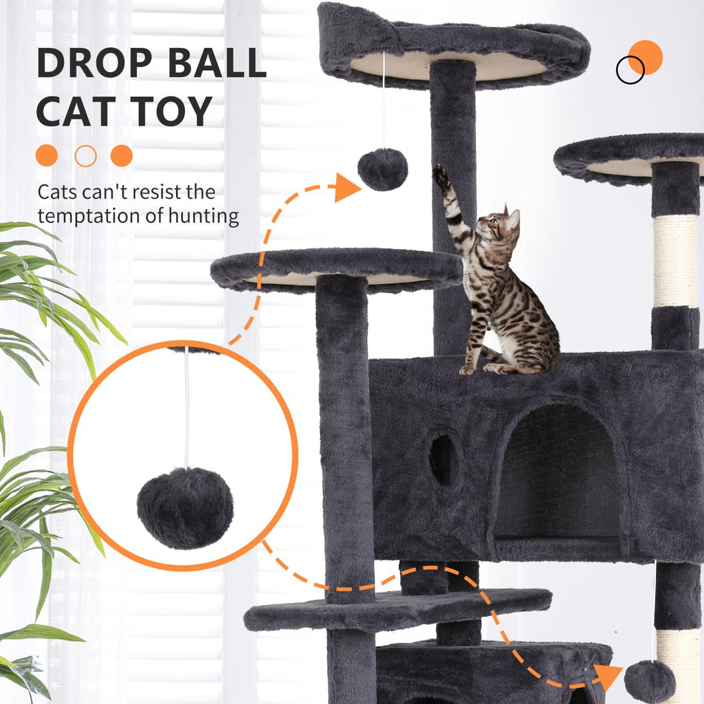 Multi Level Cat Tree Tower Furniture Activity Center with Scratching Posts