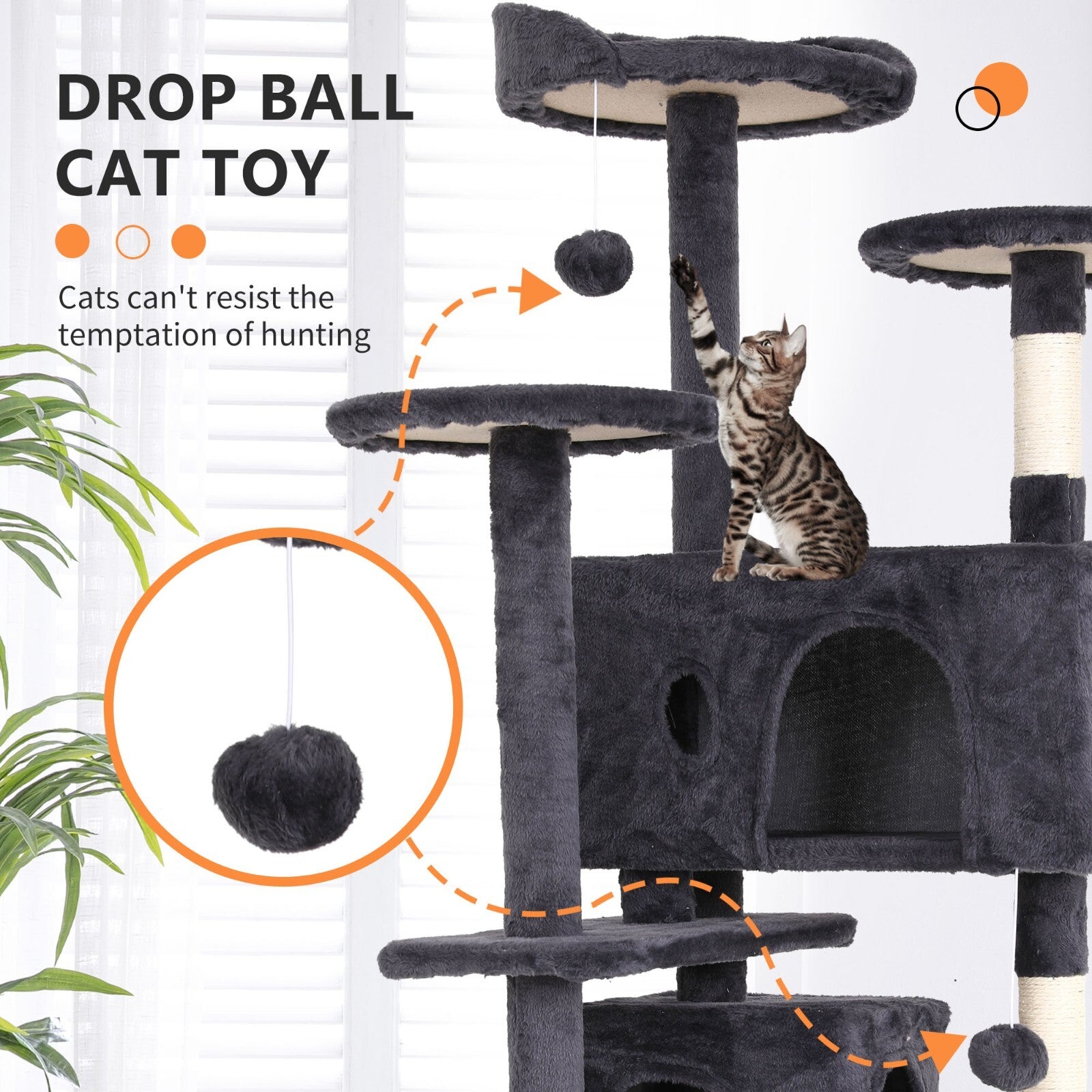 Multi Level Cat Tree Tower Furniture Activity Center with Scratching Posts