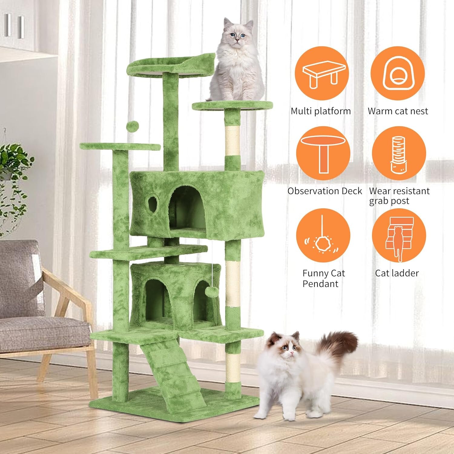 Multi Level Cat Tree Tower Furniture Activity Center with Scratching Posts